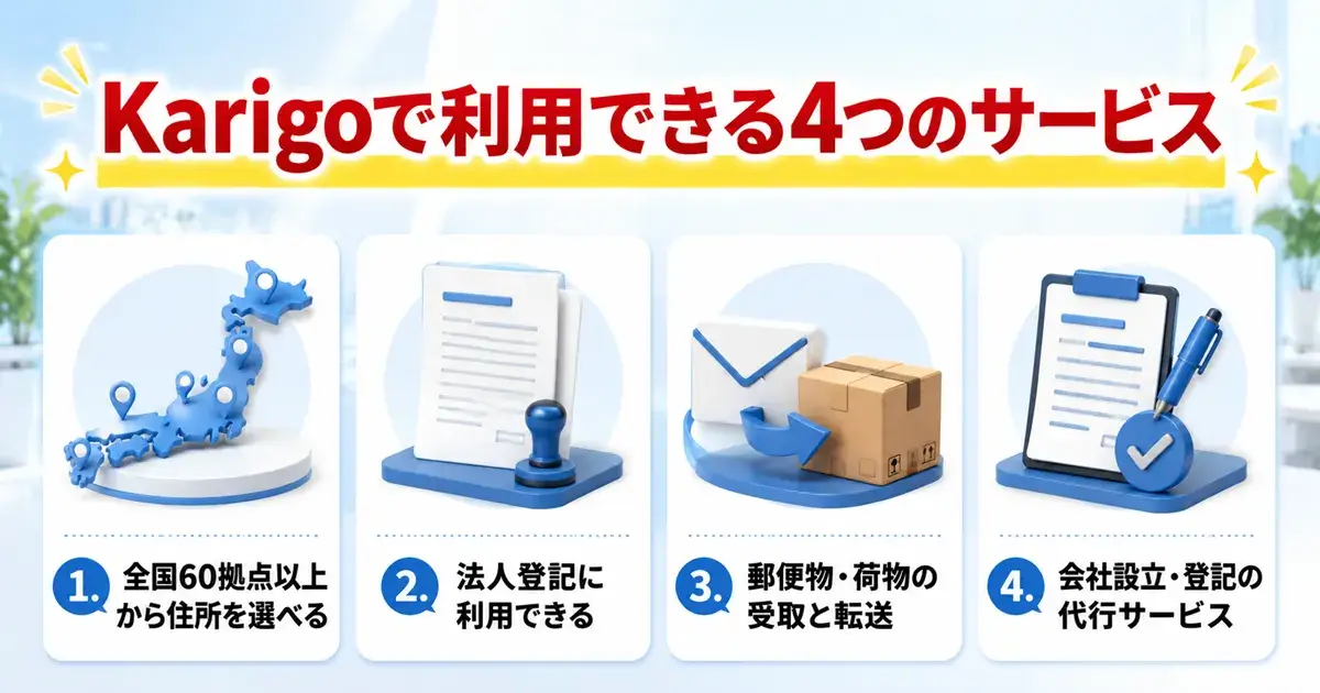 Karigoで利用できる4つのサービス