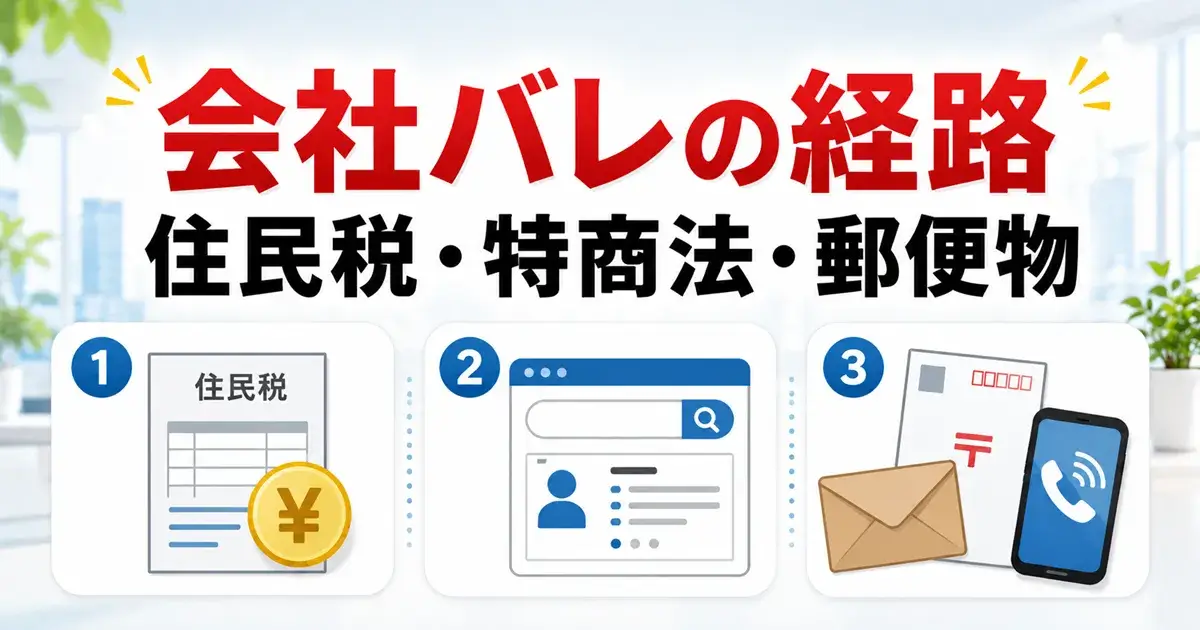 副業が会社にバレる主な経路として住民税や特商法表記や郵便物を解説