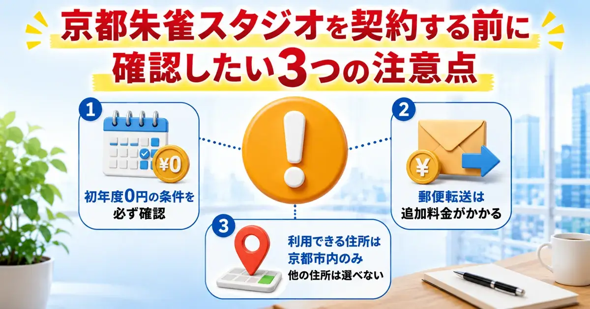 京都朱雀スタジオを契約する前に確認したい注意点の画像