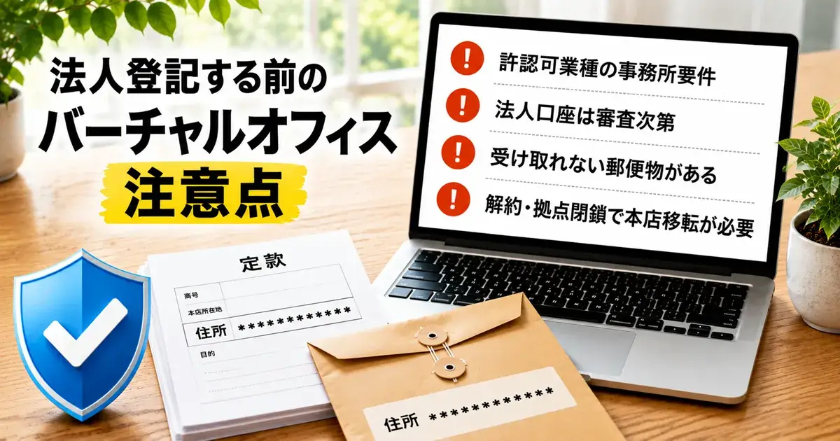 バーチャルオフィスで法人登記する前の注意点
